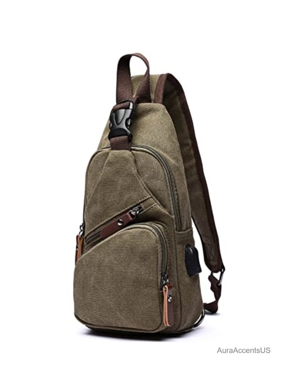 Water Resistant Canvas Sling Bag Crossbody Backpack Unisex Hiking Travel